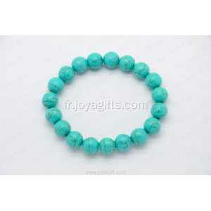 10MM Turquoise perles rondes bracelet mode bijoux uniques en gros